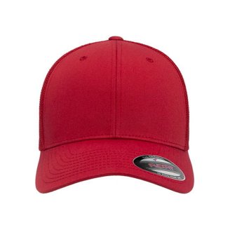 Flexfit Delta Seamless Cap - Structured Mid-Profile, L/XL Size, Red