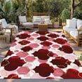 thumbnail image 2 of Red Geometric Moroccan Outdoor Rug for Patio/Deck/Porch, Non-Slip Large Area Rug 5 x 7 Ft, Abstract Art Red Ombre Modern Indoor Outdoor Rugs Washable Area Rugs, Reversible Camping Rug Carpet Runner, 2 of 8