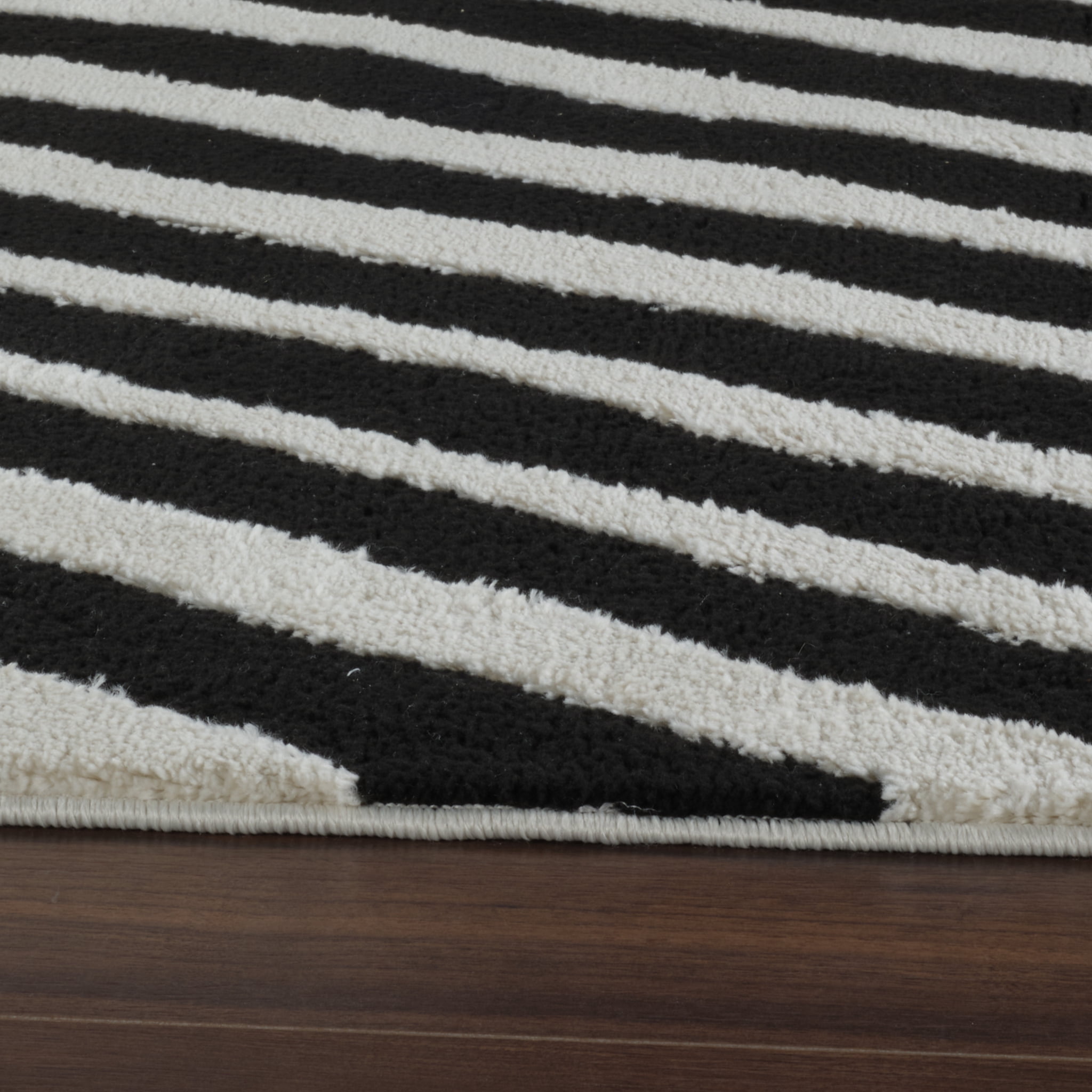 Rug Branch Domus Zebra Print Indoor Area Rug, Cream Black, Modern - Living Room, Bedroom, Dining Room, and Kitchen
