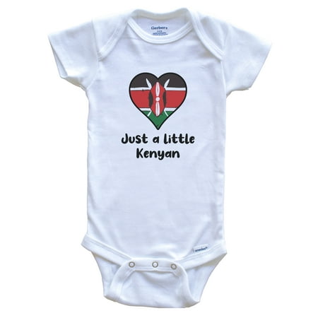 

Just A Little Kenyan Kenya Flag Heart Baby Bodysuit