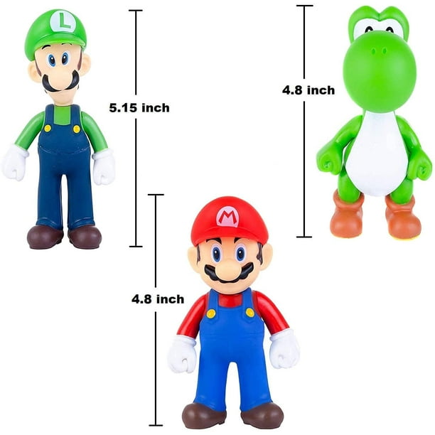 Super Mario Jouets, Mario Bros Luigi, Mario, Yoshi Figurines Jouet  Anniversaire Cadeaux Tête, Main rotat 