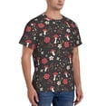 thumbnail image 2 of Bixox Men's Fly Agaric and Flowers Printed Short Sleeve Skinny Athletic T-Shirt, 2 of 6