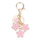 thumbnail image 1 of Llavero de encanto de flor rosa Uxcell, llavero esmaltado inicial floral lindo para mujeres, accesorios de bolso de mano M, 1 of 6