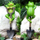 thumbnail image 3 of Frog Figurine Statue Outdoor Decoration Frog with Shovel Plant Decor Landscape Resin Sculpture Gift Art Accessories, 3 of 5