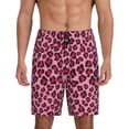 thumbnail image 2 of Picia Rose Leopard Print Pajama Shorts for Men, Men's Pajama Bottoms, Sleepwear,Short Pajama Pants-3X-Large, 2 of 9