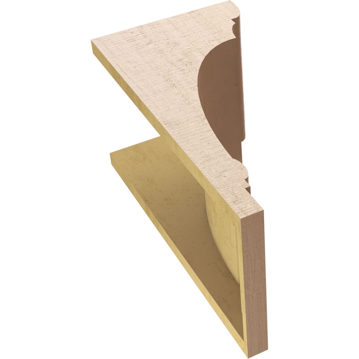 10"W x 10"D x 20"H Wide Hughes Rough Cedar Woodgrain TimberThane Corbel, Primed Tan