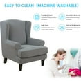 thumbnail image 7 of 2-Piece Stretch Wingback Chair Cover Elastic Wingback Armchair Slipcovers (silver gray), 7 of 7