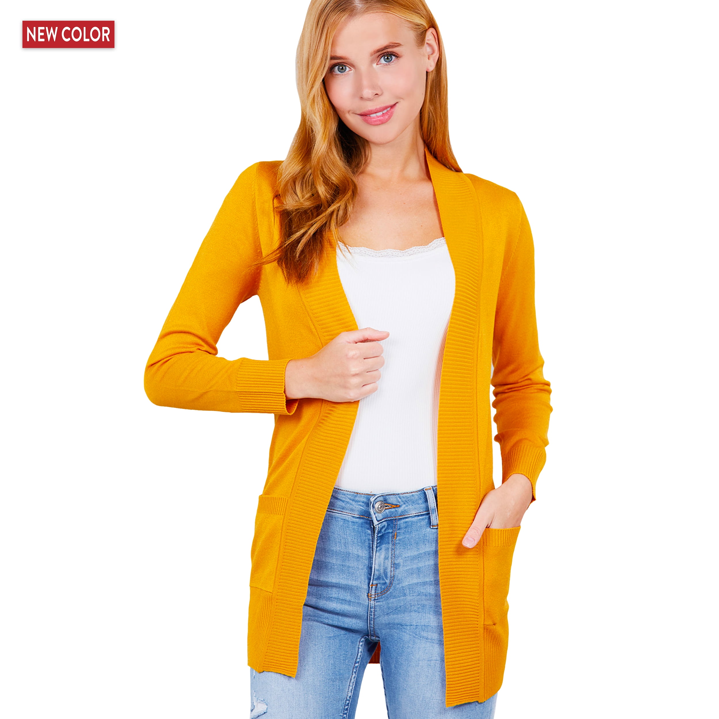 yellow cardigan walmart