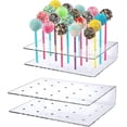 thumbnail image 1 of Soporte para piruletas de caramelo, juego de 2 soportes de acrílico transparente de 20 orificios para bodas, fiestas, 1 of 5