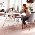 thumbnail image 2 of Costway 9-in-1 Kids Table & Chair Set with Solid Wood Legs, Removable Dishwasher-Safe Tray Gray + White, 2 of 10