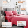 thumbnail image 4 of American Home Collection Brushed Microfiber Sheet Set, Deep Pocket Extra Soft Sheets & Pillowcases Set, 4 Pieces, Queen, Pink, 4 of 7