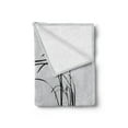 thumbnail image 2 of Geese Soft Flannel Fleece Throw Blanket, Geese Flying as V Shape with Sun Reflection on Water and Bulrush, Cozy Plush for Indoor and Outdoor Use, 50" x 70", Pale Grey Charcoal Grey, by Ambesonne, 2 of 5