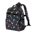 thumbnail image 2 of Dinosaur and Planet Black Pattern Cute School Backpack Bag for School with Padded Back and Adjustable Shoulder Straps 15.25"x11.5"x5.25", 2 of 5