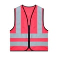 thumbnail image 3 of TiaoBug Kids Boys Girls Sleeveless Zipper Safety Vest High Visibility Reflective Volunteer Waistcoat A Hot Pink 4-6, 3 of 7