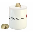 thumbnail image 1 of Love Piggy Bank, Me and You Equal to Us Everything My World Relationship Eros Arrow Print, Ceramic Coin Bank Money Box for Cash Saving, 3.6" X 3.2", Red Black White, by Ambesonne, 1 of 4