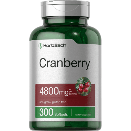 Cranberry Supplement | 4800mg | 300 Softgels for Men and Women | by Horbaach