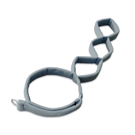 Rehabilitation Advantage Lightweight Fabric Leg Lifter Harness with 3 Loops, Gray