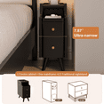 thumbnail image 3 of KASLANDI Narrow Nightstand, Solid Wood Nightstand with Drawers, Small Black Bedside Table for Bedroom, 3 of 10
