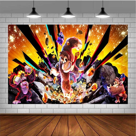 Donkey Kong Bananza Banner Poster Wall Decor Birthday Backdrop Background Party Supplies Taspestry
