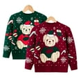 thumbnail image 1 of Pull de Noël Brodé Ours pour Enfants Garçons Filles Col Rond Pull Tricoté Automne Hiver Chemise Douce Décontractée, 1 of 8