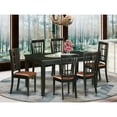 thumbnail image 2 of East West Furniture  7 Piece Kitchen Table Set- a Rectangle Dining Room Table and 6 Dining Chairs, Black (Seat Options) DUNI7-BLK-LC, 2 of 5