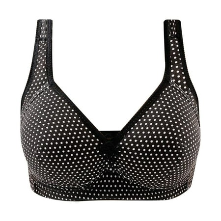 

Bigersell Push up Bra Women s Non Underwire Comfortable Printing Plus Size Four Breasted Bra Underwear Female Synthetic Backless Bra Big & Tall Lace Bra Style 309 Black S