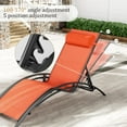 thumbnail image 6 of Pirecart 6PCS Patio Chaise Lounge Set Adjustable Sunbathing Tanning Poolside Lounger Chairs, Orange, 6 of 10