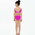 thumbnail image 5 of Paiwinds Girls Princess Two Piece Swimsuit High Waist Backless Bikini Set with Side Knot for Beach Pool Party Summer Swimwear 2-12 Years, 5 of 5
