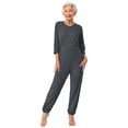 thumbnail image 4 of Aislor Women Care Dementia Clothing Alzheimers Anti-Strip Jumpsuit Nursing Nightwear with Zipper at Back and Leg Dark Gray XXL, 4 of 7