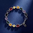 thumbnail image 5 of Gold Bracelets for Women Cubic Zirconia Classic Tennis Bracelet 14K Gold Plated Mens Rainbow Birthstone Bracelet, 5 of 8