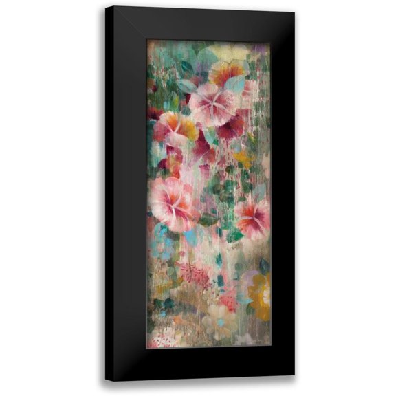 Nai, Danhui 8x14 Black Modern Framed Museum Art Print Titled - Flower Shower III