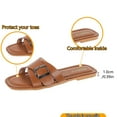 thumbnail image 6 of KEGIRLOM Women's Casual Versatile Plus-Size Shoes Spring/Summer Style Trendy Comfortable Flat Heel Roman Style One-Strap Casual Beach Sandals. Brown 8.5, 6 of 9