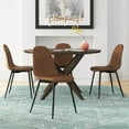 thumbnail image 3 of Highsound Dining Chairs Set of 4, Mid-Century Suede Fabric Dining Chairs, Comfortable Side Seating for Living Room Kitchen Dining Room, Brown, 3 of 9