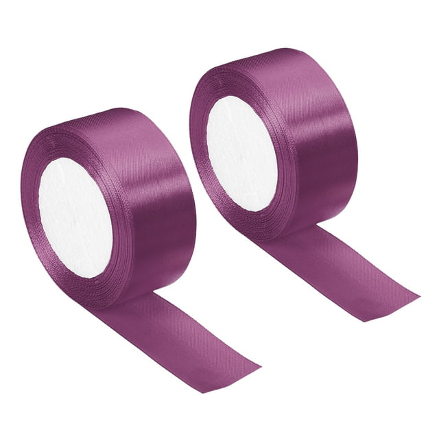 Unique Bargains 1.5 Inch Wide 24 Yards Satin Ribbon, 2 Pack Double Face Solid Crafts Roll for Party Home DIY Wrapping Decoration, Lilac Purple