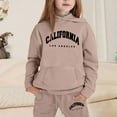 thumbnail image 2 of YuYuBao Toddler Girls Outfits Sets Trendy California letters Print Hooded hoodies with sweatpants sports suits 2 Pieces Kids Girls Tracksuits, 8-9 Years, 2 of 4