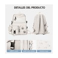 thumbnail image 3 of Mochila Escolar De Moda Multi-bolsillo Blanco, 3 of 4