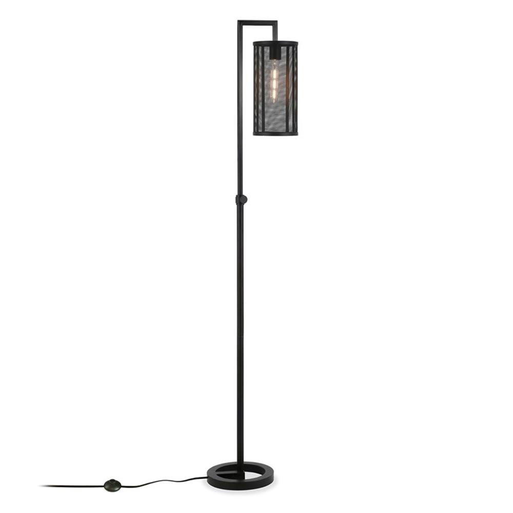 Evelyn&Zoe Industrial Metal Floor Lamp with Metal Mesh Shade