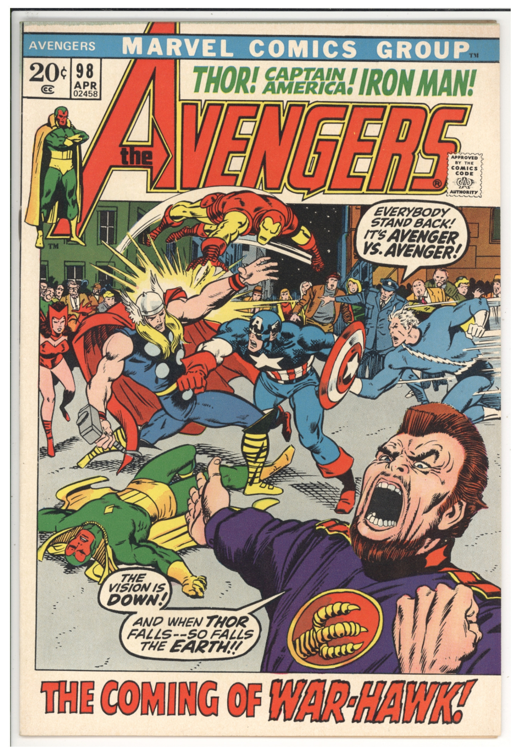 Cover of The Avengers #98