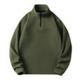 thumbnail image 2 of Xcmzpl Mens Quarter Zip Thin Fleece Pullover Lightweight 1/4-Zip Mock Neck Sweatshirt Thermal BaseLayer Solid Long Sleeve Pullover, 2 of 9