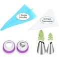 thumbnail image 3 of 47 Pcs Russian Piping Tips Set for Cake Decorating , 12 Flower Icing Nozzles, 2 Leaf Tips, 2 Couplers & 30 Disposable Pastry Bags , Baking Supplies Kit for Buttercream, Cupcakes, Cookies, Fondant, 3 of 7