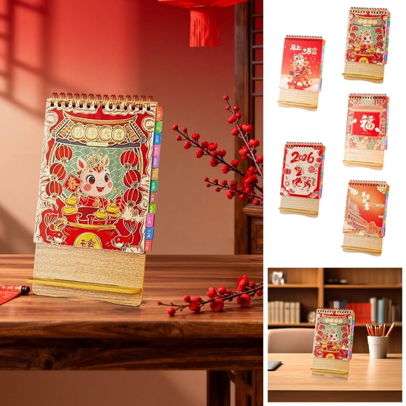 Sentmoon Monthly Calendar Calendar Cute Office Decor 2026 Paper Desk Calendar Office Desktop Calendar Festive Red Mini Desk Calendar
