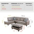 thumbnail image 7 of Golden Furniture 3PCS L Shape Faux Leather Sectional Sofa Set, Living Room Sofa Set with Storage Ottoman and Matching Pillows, 7 of 7