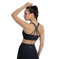 thumbnail image 4 of YITTY Active Women's UltraLuxe Strappy Medium Impact Bra, Athleisure, 4-Way-Stretch, Deep Navy, M, 4 of 6