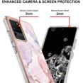 thumbnail image 4 of Compatible with Samsung Galaxy S20 Ultra Case Galaxy S20 Ultra Ultra Slim Marble Luxury Glossy Rubber Durable Shockproof Protective Phone Case for Samsung Galaxy S20 Ultra Marble Rose Gold YBT, 4 of 10