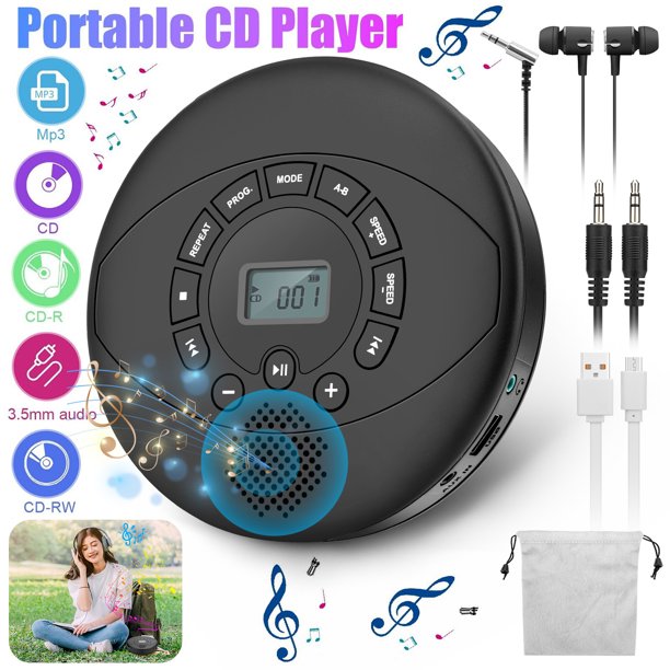 Portable CD Player, TSV Rechargeable CD Walkman with HiFi Speaker