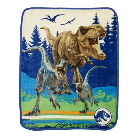 Jurassic World Kids Silky Soft Plush Throw Blanket, 40" x 50"