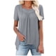 thumbnail image 1 of Camisetas de Manga Corta de Verano para Mujeres, Moda Color Sólido Falso Cuello Redondo de Dos Piezas para Uso Casual Y Diario, 1 of 8
