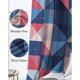 thumbnail image 3 of Blue Pink Abstract Art Kitchen Curtains Geometric Modern Art Cafe Short Curtains for Bathroom Blackout Window Curtain Grommet Small Window Treatment Tier Drapes for Bedroom Living Room 27.5"x39"x2, 3 of 9