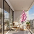 thumbnail image 3 of Artificial Cherry Blossom, 150/180cm Tall Fake Cherry Blossom Tree Realistic Potted for Home Office, Indoor Outdoor Decorative Potted Faux Plants for Home Office Wedding, 3 of 8