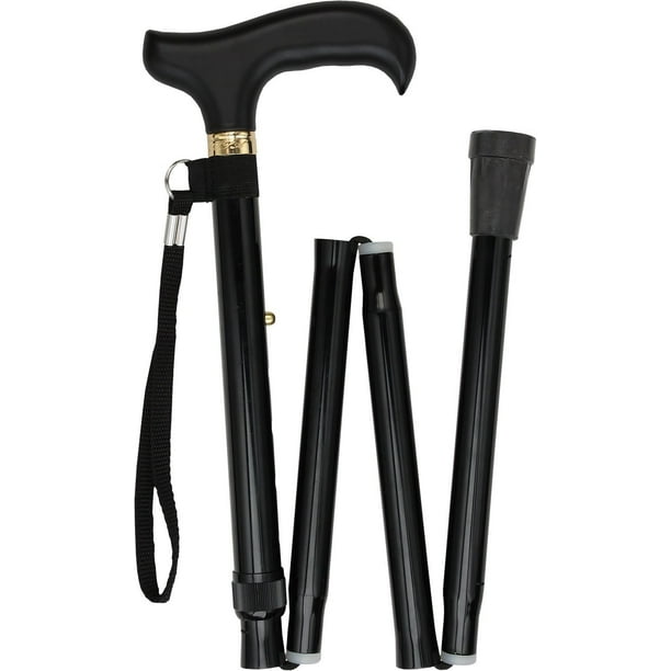 Black Adjustable Folding Cane This Cane S Maximum Length Is Adjustable From 33 37 Long The Cane S Tip Size Is 18mm By Royal Canes Walmart Com Walmart Com